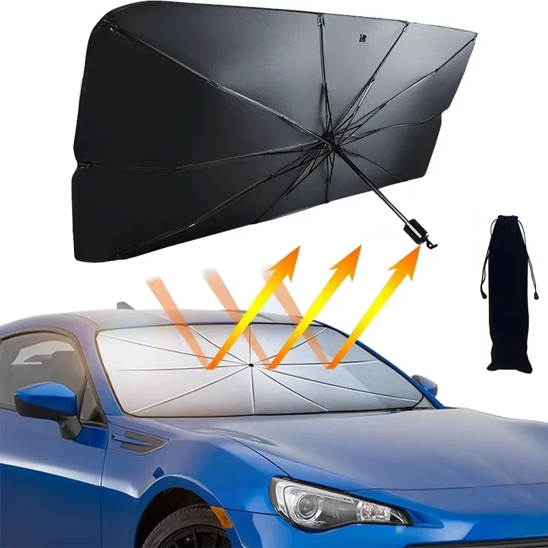 Windshield Sun Shade - Faltbarer Auto-Windschutzscheiben-Sonnenschutz, UV-Blocker, Hitzeabweiser, Tragbarer Schutzschirm