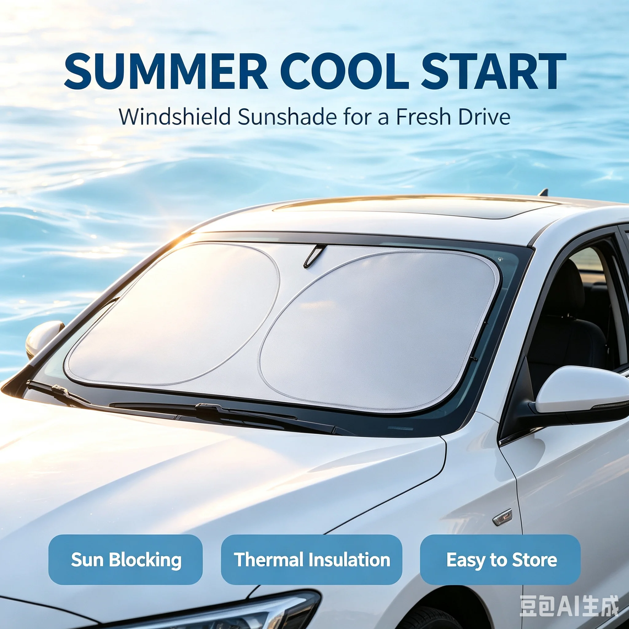 Windshield Sun Shade - Auto-Windschutzscheiben-Sonnenschutz Faltbare Sonnenschutzabdeckung für Frontscheibe -