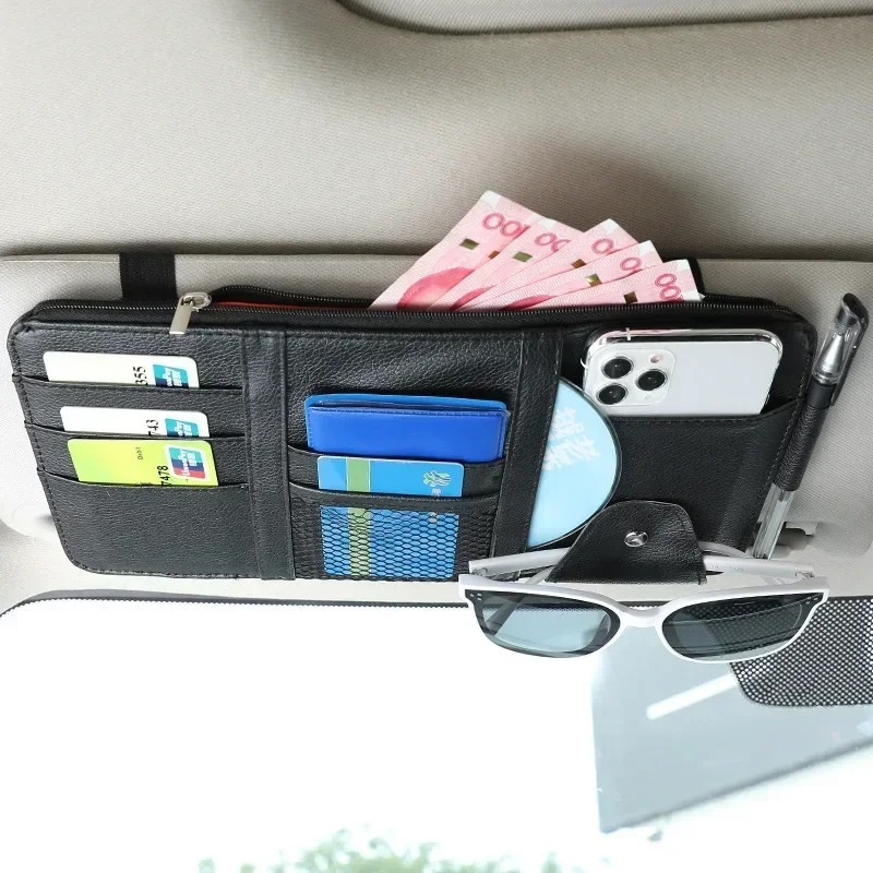 Car Accessories For Elderly - Auto-Sonnenblenden-Organizer mit Mehrfachtaschen, Auto-Innenausstattung, Dokumentenaufbewahrungstasche, Stifthalter