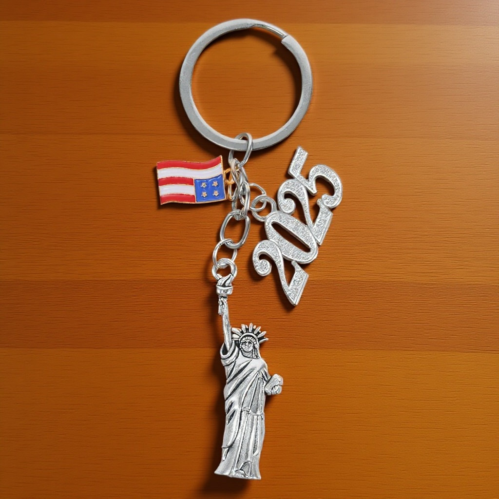 Car Accessories York - Freiheitsstatue Schlüsselanhänger Metallanhänger USA-Flaggen-Design New York
