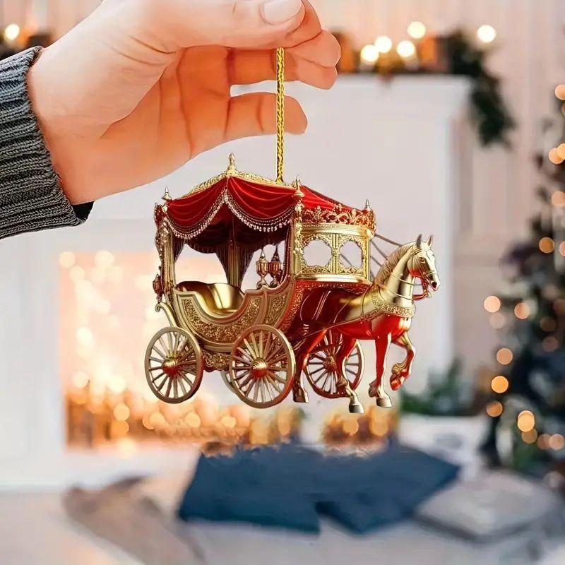 Car Accessories Xmas - 1Pcs Wagen Weihnachten Ornament Pferd Mit