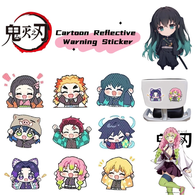 Car Accessories Sticker - Demon Slayer Cartoon-Personalitäts-Auto-Reflexaufkleber, kratzfester, wasserdichter Dekorationsaufkleber