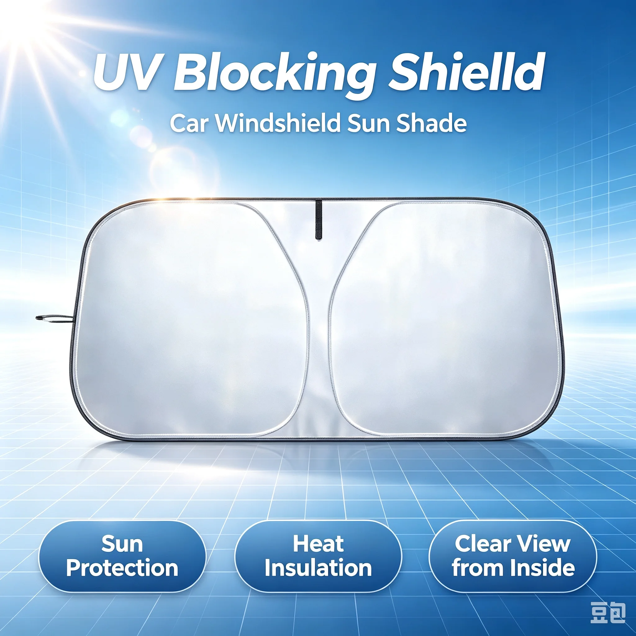 Windshield Sun Shade - Auto-Frontscheiben-Sonnenschutz UV-Schutz Sonnenschutzrollo Windschutzscheiben-Visierabdeckung Auto-Vorhang Sonnenschutz