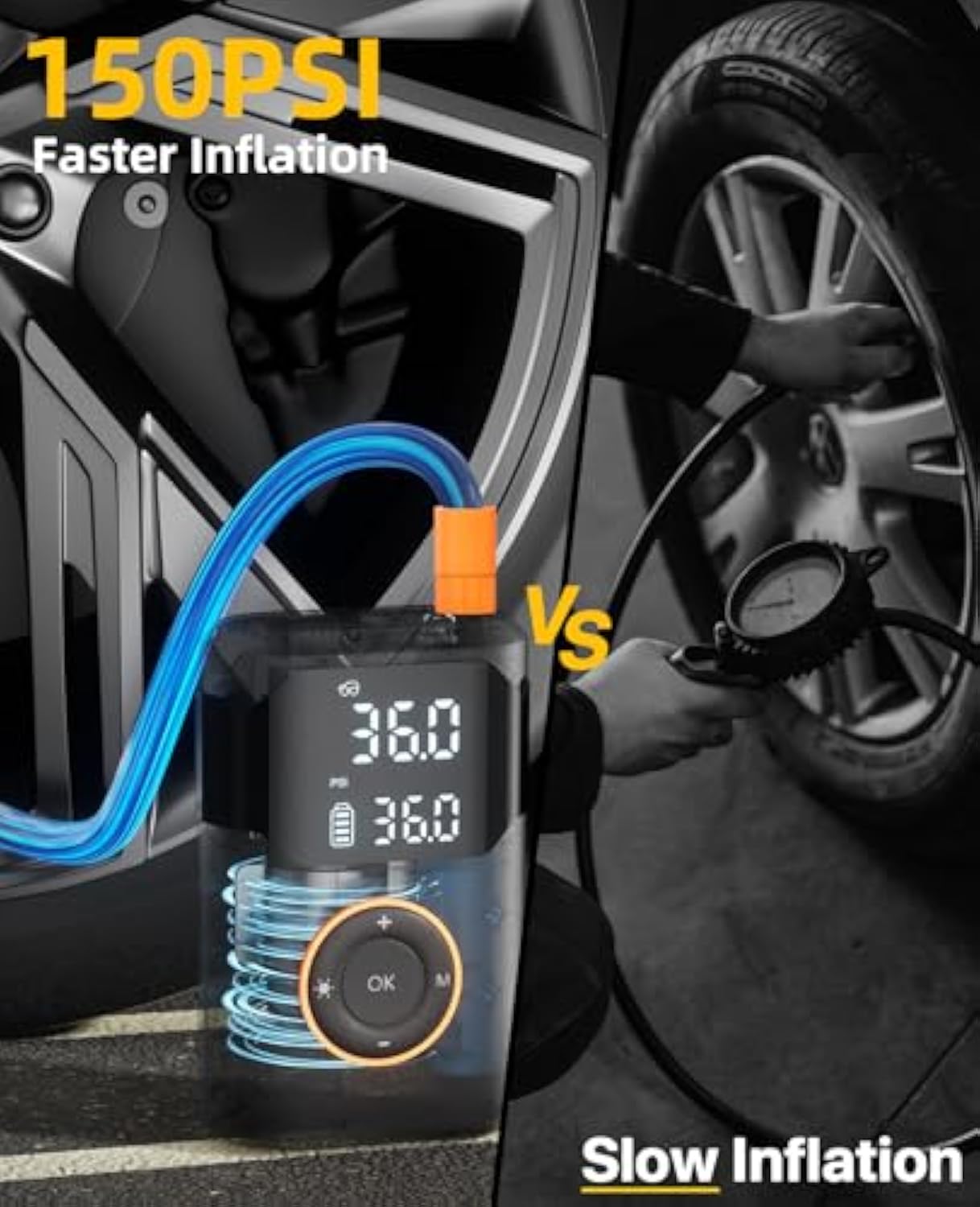 Automatische wiederaufladbare  – Car Portable Tire Inflator Bewertung und Preis