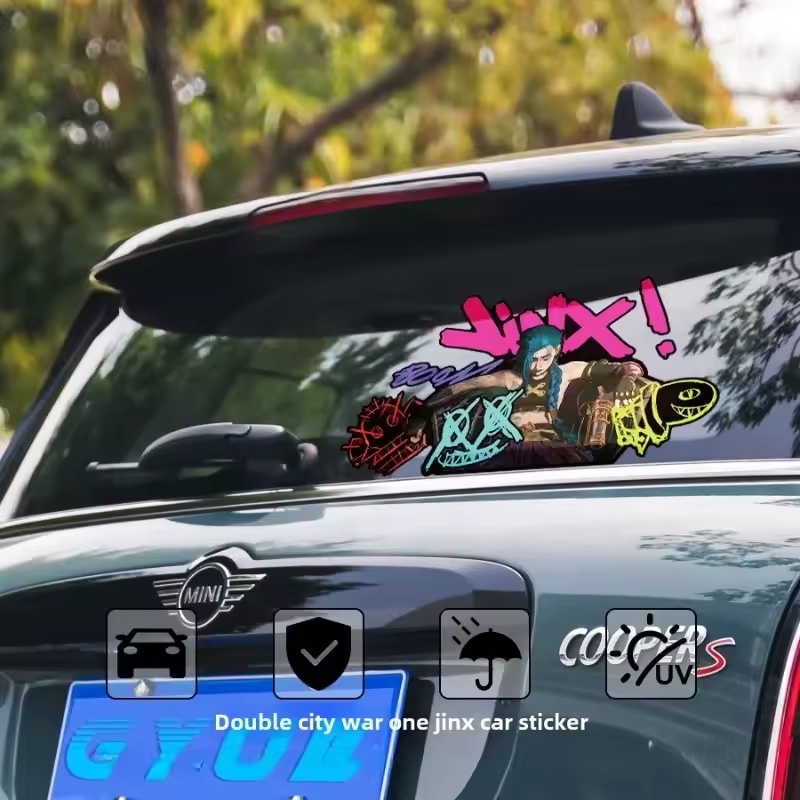 Arcane Jinx Graffiti Reflektie – Car Accessories Sticker Bewertung und Preis