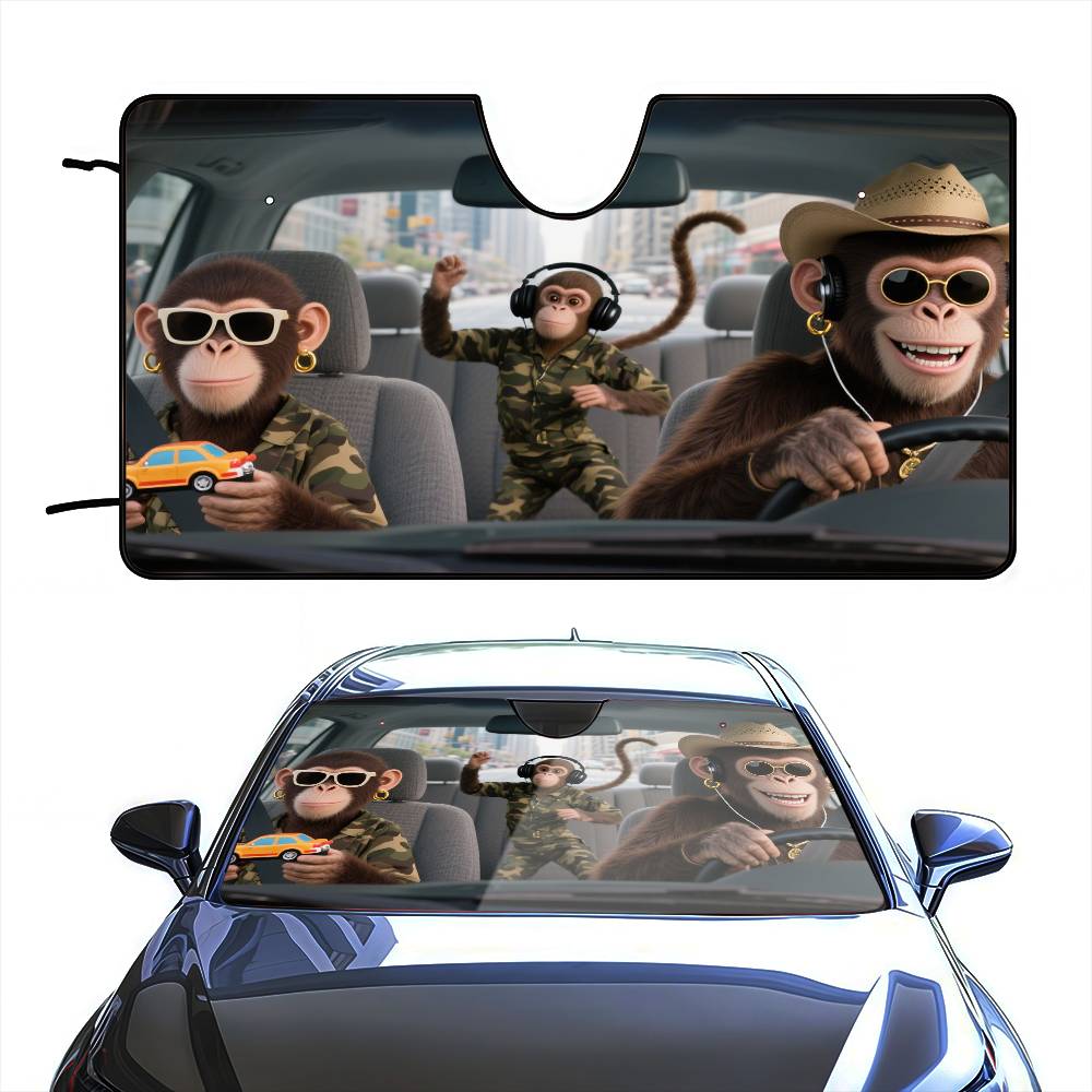 Lustiger Affe Fahrer Auto Sonn – Automatic Car Sunshade Bewertung und Preis