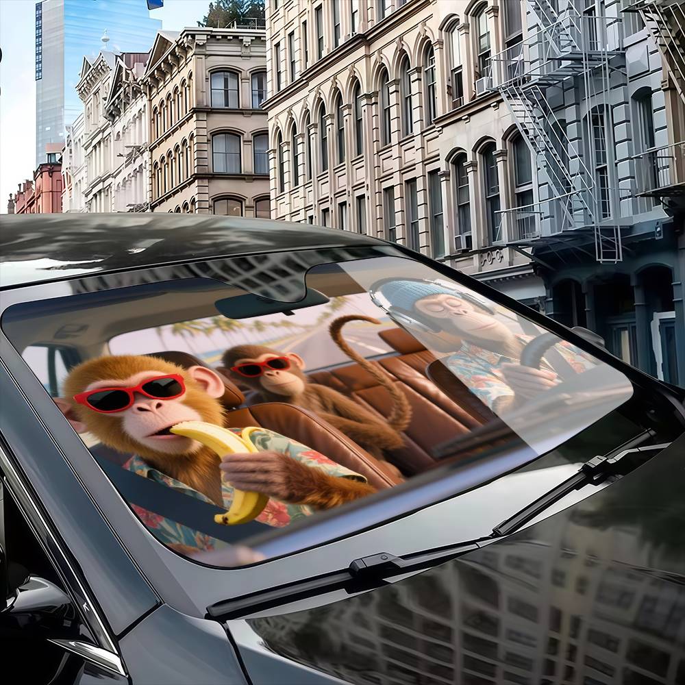 Lustiger Affe Fahrer Auto Sonn – Automatic Car Sunshade Bewertung und Preis