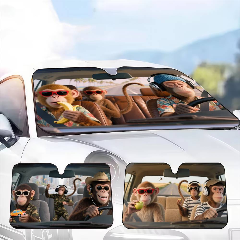 Lustiger Affe Fahrer Auto Sonn – Automatic Car Sunshade Bewertung und Preis