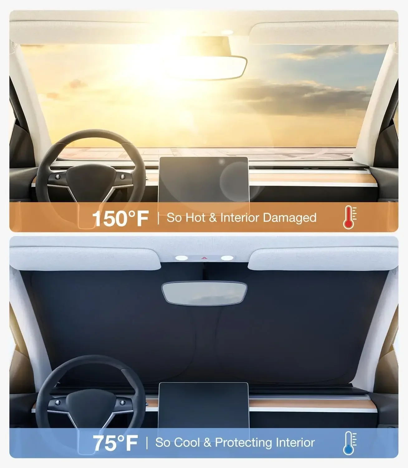 Für Tesla Model Y Juniper Auto – Windshield Sun Shade Bewertung und Preis